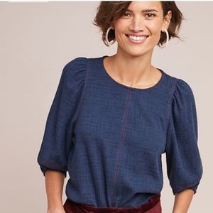Anthropologie Current Air Karnes Structured Woven Knit Top